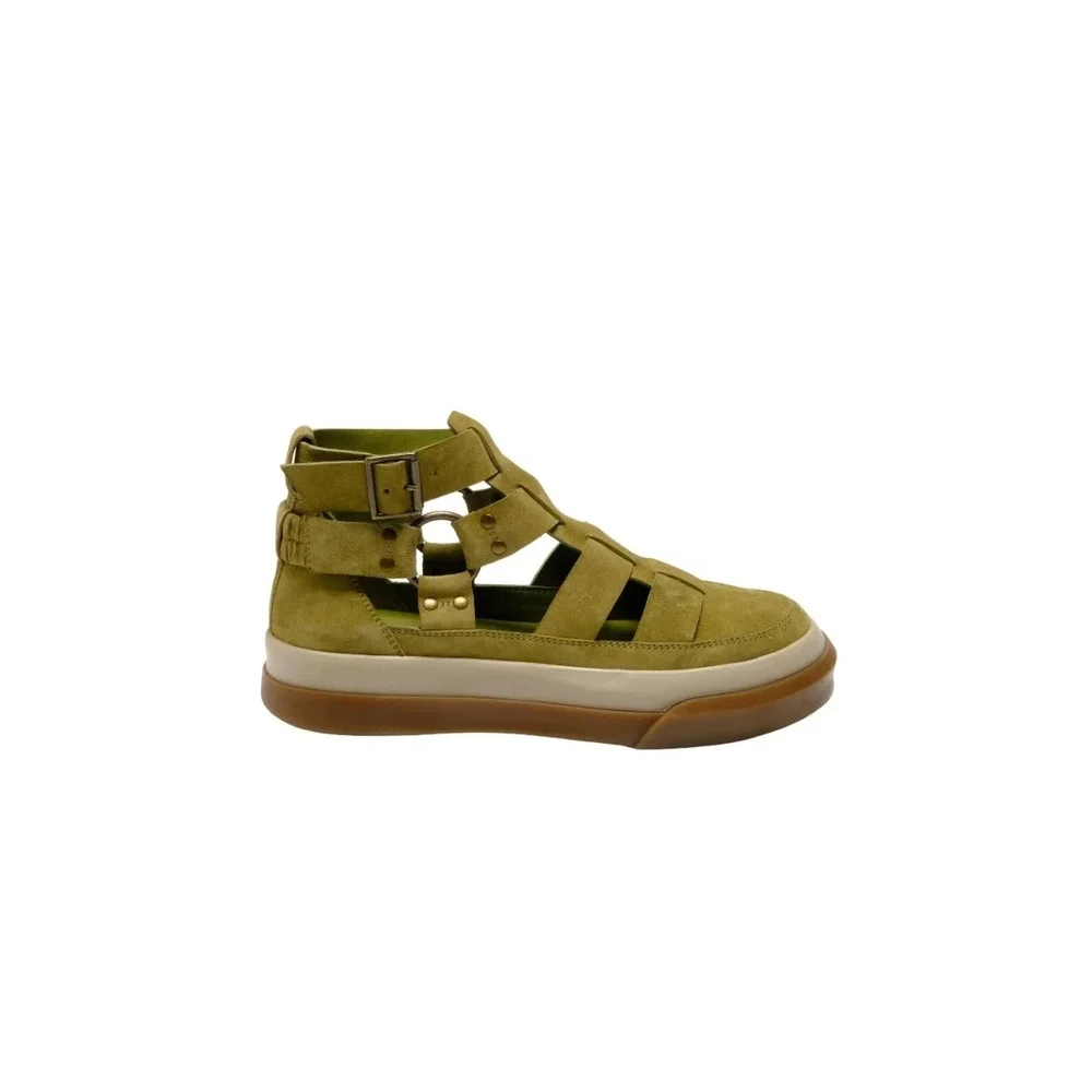 New Free People Bodhi Fisher Sneakers Olive Moss Size 11 Sandals Womens Buckle - Picture 2 of 11